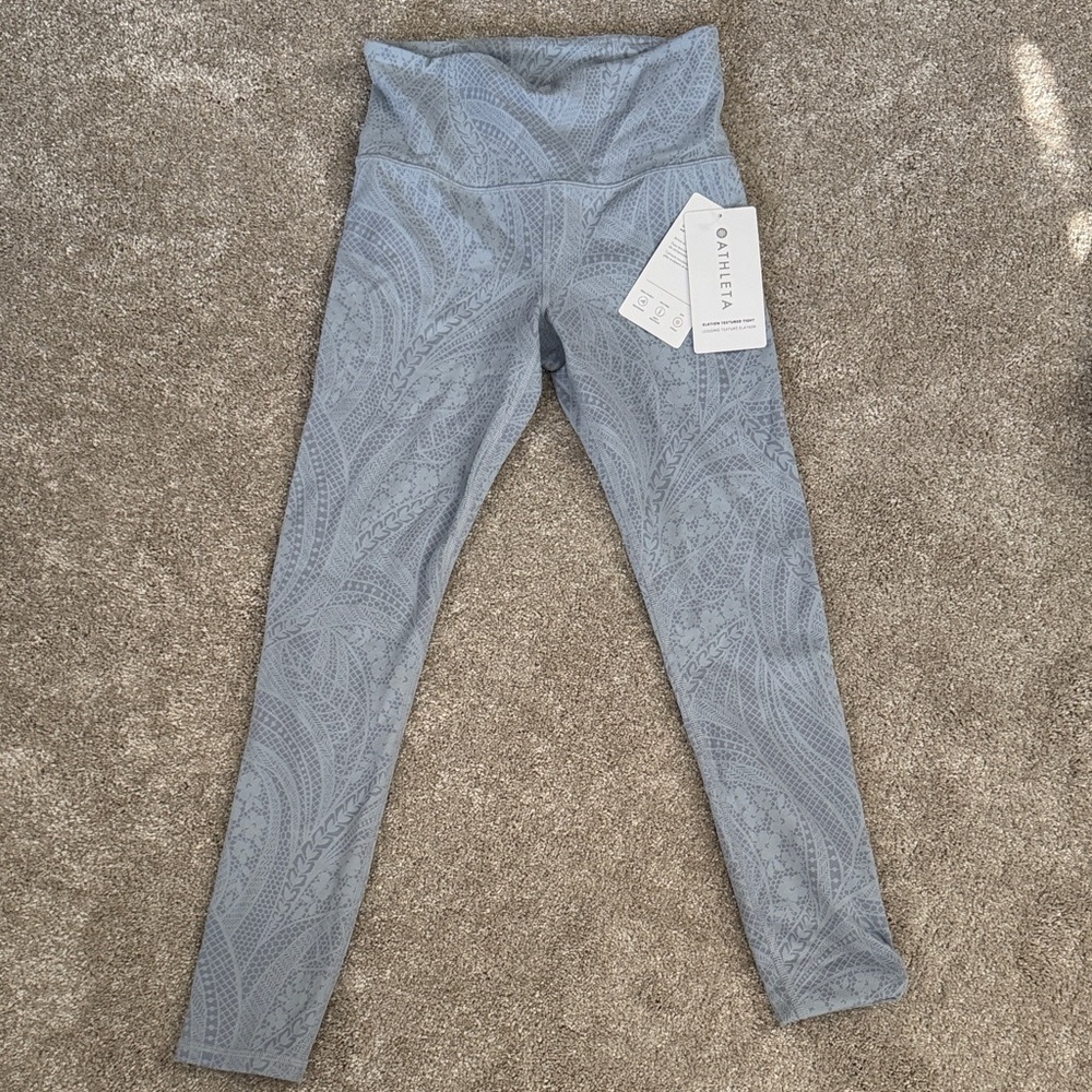 Athleta Light Blue Textured Leggings